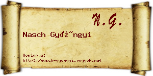 Nasch Gyöngyi névjegykártya